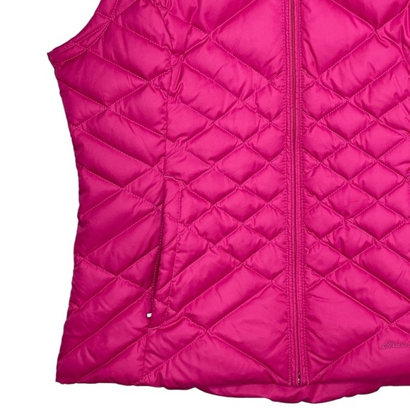 Eddie Bauer Puffer Vest Womens Small Goose Down Quilted Full Zip Insulated Pink - Picture 3 of 12